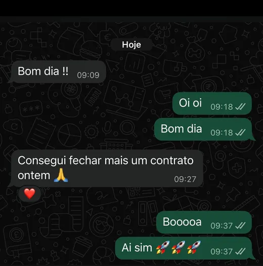 Mensagem de cliente elogiando o resultado do trabalho da N3